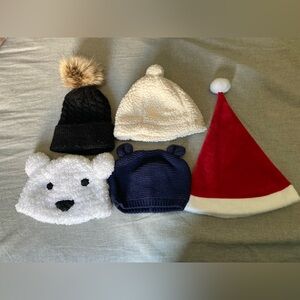5 baby hats warm and cozy unisex